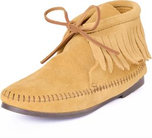 Женские классические сапоги Minnetonka с бахромой на твердой и мягкой подошве, Tan
