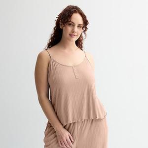 Пижамный топ с рубчиком Plus size Sonoma Goods For Life, Warm Taupe