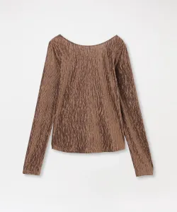 Велюровый топ с открытой спиной Loveless, цвет Brown