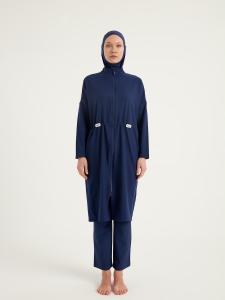 Платье-купальник с высоким воротом MARINA Marina Aufschrift M2507-2, темно-синий