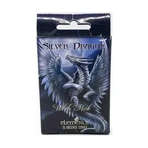 Ароматические конусы Elements — Серебряный дракон, Белый мускус (15), Age of Dragons (Anne Stokes)