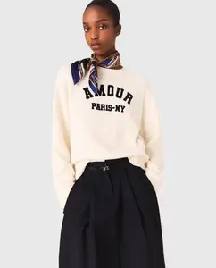 Женский джемпер в рубчик Maje, белый