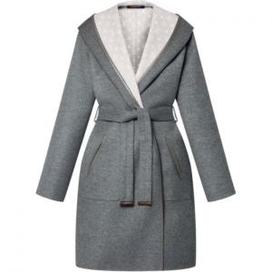 Пальто женское серое/белое Louis Vuitton