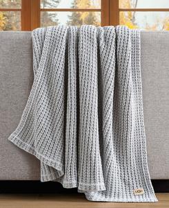 Плед Luna из хлопка с вафельной текстурой, 50 x 70 дюймов UGG, Stone