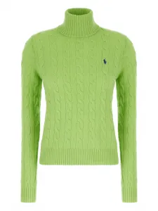 Свитер фактурной вязки с высоким воротником POLO RALPH LAUREN, зеленый