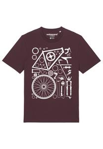 Футболка с принтом FAHRRADTEILE watapparel, темно-красный