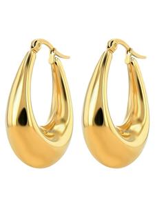 Adeliás Женские серьги - серьги-кольца из нержавеющей стали в золотом исполнении