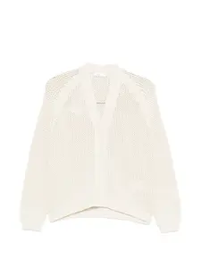 Кардиган на пуговицах с V-образным вырезом Max Mara, белый