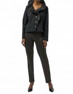 Joseph Ribkoff Зауженные брюки из плотной трикотажной ткани с фольгированным покрытием, черно-золотого цвета