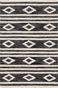 Ковер SAFAVIEH, 77 x 122 см, Micro-Loop Collection, Charcoal & Ivory, ручной работы марокканский племенной Wool, идеально для помещений с высокой проходимостью: прихожая, гостиная, спальня (MLP153H)