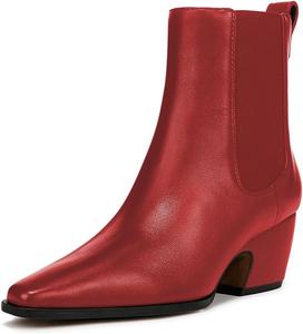 Женские ботильоны YDN с острым носком, на низком массивном каблуке, ботинки Челси, стильные зимние и осенние повседневные туфли, размер 4-16 US, Red