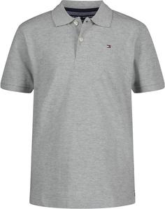Рубашка-поло Tommy Hilfiger Legacy для мальчиков с короткими рукавами и принтом плюща, застежка на пуговицы, Classic Grey Heather