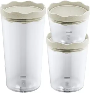 KOZIOL Контейнер для хранения продуктов "КНЯЗЬ ОСЛО", (набор, 3 шт., набор 3), можно мыть в посудомоечной машине + микроволновая печь, без меламина, разм. С, М, Л 11х22х22 см, цвет nature desert sand