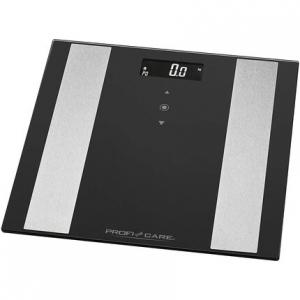 ProfiCare PC-PW FA 8in1 Электронные стеклянные персональные весы со вставкой из нержавеющей стали Многофункциональный ЖК-дисплей Сенсорное управление 330070 Черный