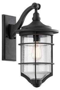 Настенный светильник Licht-Erlebnisse HUGH, черный - стекло - металл - 24 x 46 x 30 см