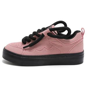 Кеды, скейтборд обувь женская низкая розовый Huanqiu, черный/розовый