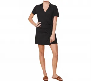 Вязаное платье-халат черного цвета Monrow