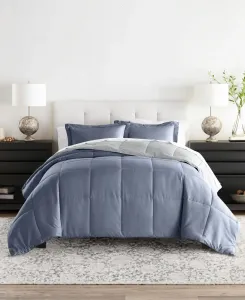 Комплект постельного белья из 2 предметов: легкое двустороннее одеяло с наполнителем, имитирующим пух, для всех сезонов, размер Twin/Twin XL Ienjoy Home, серый