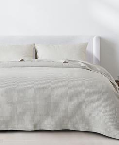 Хлопковое одеяло с вафельным плетением Linery & Co, Light grey, King