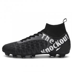 Kuding Футбольные бутсы унисекс FG резиновые длинные шипы TF резиновые сломанные шипы противоскользящие и износостойкие покрытие черные длинные шипы, цвет Black Long Stud