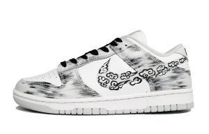 Nike Туфли для скейтборда Dunk Ink Cloud устойчивые к истиранию низкие унисекс Black White