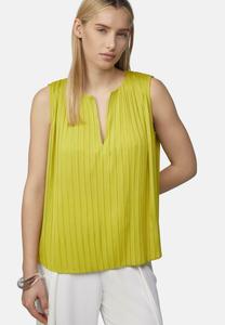 Блуза ÄRMELLOSE MIT PLISSEEFALTEN - Top comma, светло-зеленый