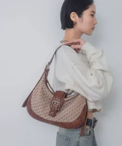 Сумка на одно плечо с жаккардовым монограммом Jeanasis, цвет Other Brown(52)