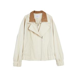 ELLE Куртка Women's Khaki Lapel Moderate Workwear