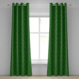 Ирландская штора на люверсах ABAKUHAUS с юмористическим выражением Поцелуй меня, я ирландец с традиционными символами: клевером, шляпами и трилистником. Декоративные двухпанельные шторы на окно, 280 см x 225 см, цвет лайм-зеленый. Abakuhaus