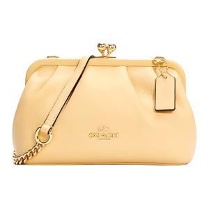 Кошелек-клатч из кожи с застежкой-защелкой COACH макарун желтый