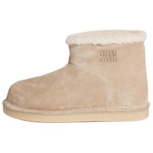 MIU MIU Короткие зимние сапоги женские бежевые