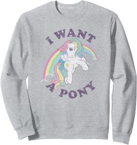 Винтажная толстовка My Little Pony Retro Starshine I Want A Pony, серая