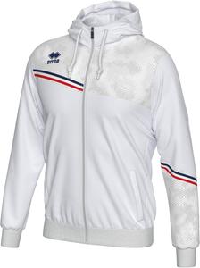 Мужская толстовка на молнии ERREA с двухрядной отделкой, боковыми карманами на молнии и антистатической функцией. Оригинальная, белый/темно-синий/красный