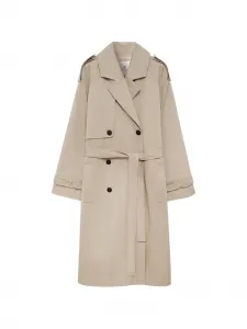 Двубортный тренч макси Anine Bing, бежевый