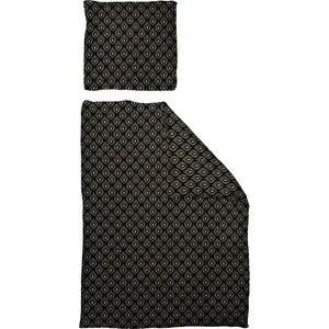 Постельное белье Adam "Перья", сертифицировано GOTS - изготовлено из экологически чистого хлопка, цвет schwarz/natur