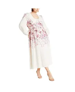 Платье макси размера плюс с принтом Keyla CITY CHIC, черный