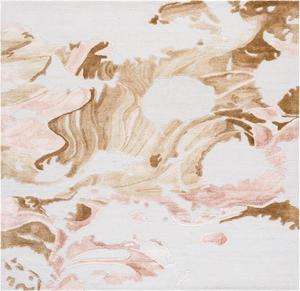 Ковер SAFAVIEH, 183 x 183 см, Fifth Avenue Collection, Beige & Rust, ручной работы в стиле Mid-Century Modern Abstract из новозеландской шерсти, идеален для помещений с высокой проходимостью: гостиная, спальня, столовая (FTV507P-6SQ)