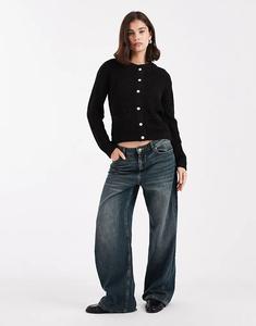 Кардиган Brave Soul в рыбацком стиле с золотыми пуговицами и карманами черного цвета