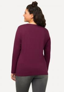 Топ с длинными рукавами TAILLES COL ROND  Ulla Popken, темно-фиолетовый