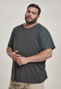 Футболка с принтом РЕГЛАН КОНТРАСТ Urban Classics, уголь/бутылочный зеленый