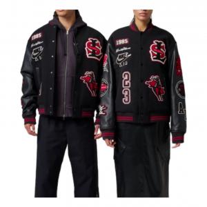 Куртка Air Jordan x Levi's Varsity Jacket 'Black Gym Red'