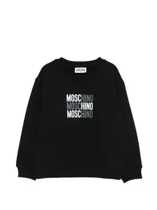 Свитшот с логотипом Moschino Kids, черный