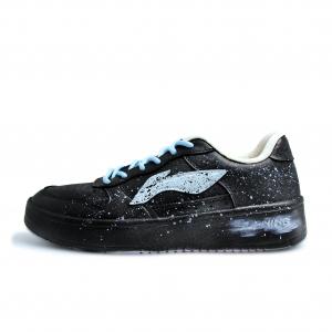 Легкие и дышащие низкие скейтбордные кроссовки Li Ning Floating Boat, унисекс., синий черный