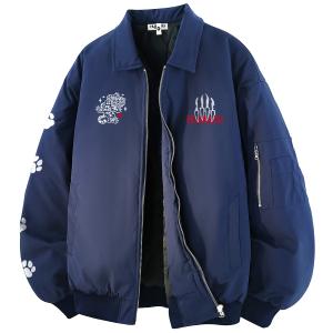 Куртка Unisex Lapel Thickened HUANQIU, темно-синий fleece-lined