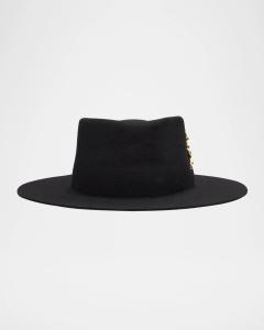 Шерстяная шляпа Moana с булавкой весом 14 карат Van Palma, черный