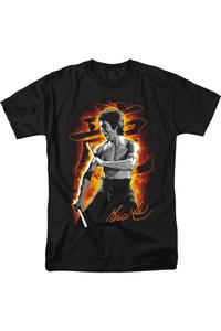 Футболка с коротким рукавом для взрослых Bruce Lee Dragon Fire Gildan, черный