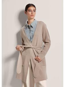 MADELEINE Длинный кардиган цвета бербер / кремовый / меланж