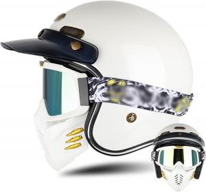 Легкий мотоциклетный полушлем для мужчин и женщин, винтажный шлем с открытым лицом 3/4, одобренный DOT/ECE, ретро-шлем для мотоцикла, скутера, мопеда, туристического мопеда, квадроцикла, размер S = 55-56 см EKIDAZ