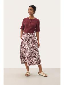 PART TWO Прямая юбка Rock BiseraPW в цвете Tawny Port с анималистическим принтом