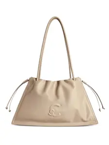 Сумка на плечо Dulse среднего размера с тисненым логотипом Coccinelle, бежевый